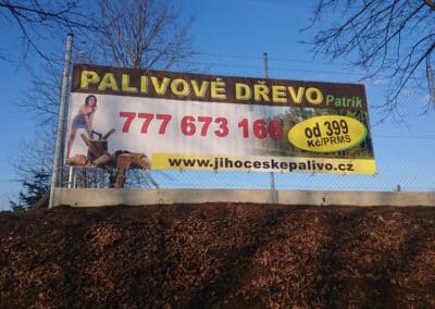 banner reklama palivové dřevo Prachatice